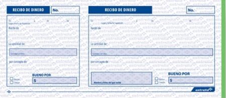 Block Recibos de dinero 50 Hojas
