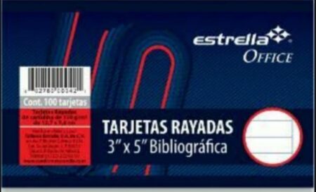 Tarjetas 3×5 Blanco Bibliografica 100 H