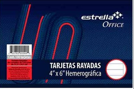 Tarjetas 4×6 Rayado Hemerografica 100 H