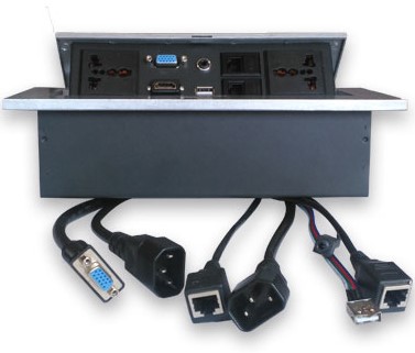 Caja De Mesa Brobotix 005514/HDMI X1/USB X1/Corriente X2/RJ45 X2/Svga X1/Stereo X1/Plata