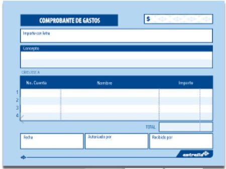 Block De Comprobante De Gastos 50 Hojas Estrella
