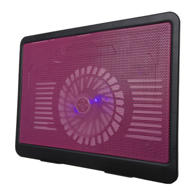 Base Enfriadora – Luz LED, Angulo Ajustable, 1 Hub USB, 9 A 15 Pulgadas, Negro-Rojo, Brobotix 044695R