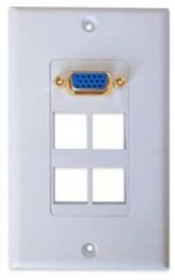 Tapa – Faceplate De 1 Panel Con Jack Svga Hembra – + 4 Paneles P/Jack, Universal, Standard, Blanco, Brobotix 087311
