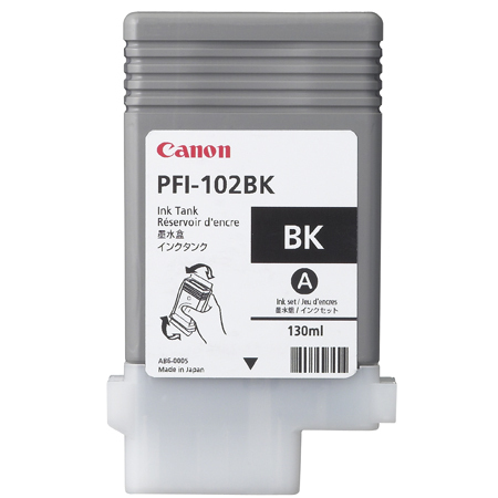 Cartucho Inkjet Pfi-102 Bk Negro 130Ml Para Plotter Ipf