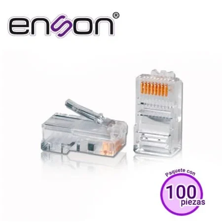 100 Piezas Conector Rj-45 Cat5E Enson Ens-Plcat5E 8 Pines De Cobre