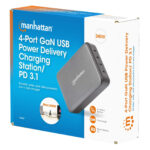 Estacion De Carga USB-C Para 4 Puertos Manhattan 102667 240W/Gris