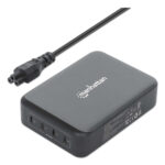 Estacion De Carga USB-C Para 4 Puertos Manhattan 102667 240W/Gris
