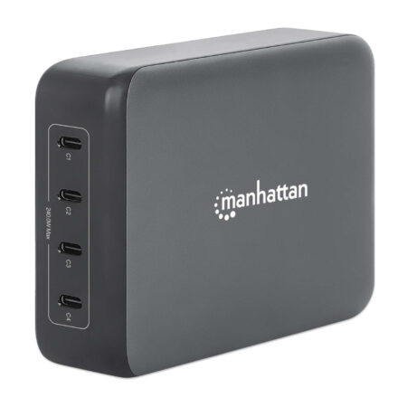 Estacion De Carga USB-C Para 4 Puertos Manhattan 102667 240W/Gris
