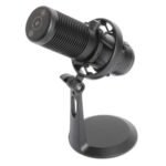 Microfono Alambrico Manhattan 102674 USB Con LED Rgb/Omnidireccional/Cancelacion De Ruido/Color Negro