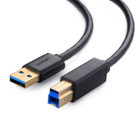 Cable USB-A A USB-B Ugreen 10372/Plug & Play/Compatibilidad Universal/2 Metros/Color Negro