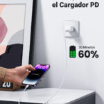 CABLE USB-C A LIGHTNING UGREEN 10493 1 METRO, 60W, 480 MBPS, CONECTOR C94, CAJA DE ABS, CUBIERTA DE TPE, COLOR BLANCO