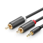 Cable Adaptador De 3.5Mm Macho A 2 Rca Macho, Ugreen 10512, 3 Metros, Blindaje Multiple, Abs, Alta Calidad, Color Gris