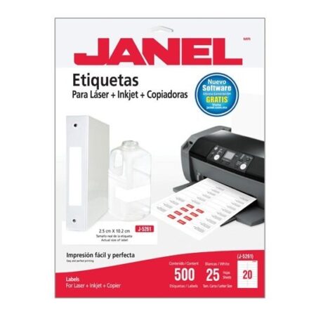 Etiquetas Adhesivas Janel 109 Láser 25X102 100 Hojas C/2000 Código: 1095261101 –
