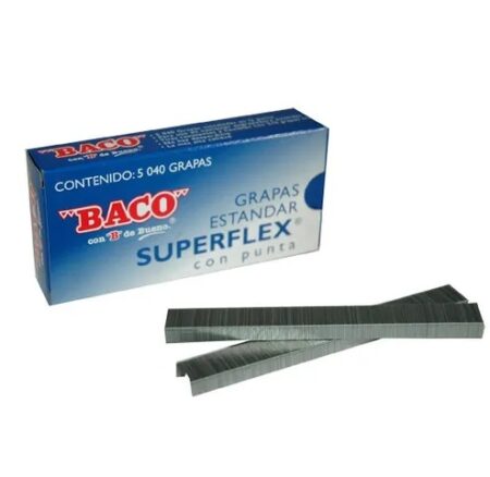 Grapa Baco G-5000 Superflex 11039. Caja Con 5 – 040 Grapas Grapa Estandar Superflex Con Punta.