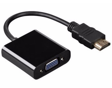 Convertidor HDMI Macho A VGA Hembra – Negro, Largo: 24.5Cm, Brobotix, 110910N