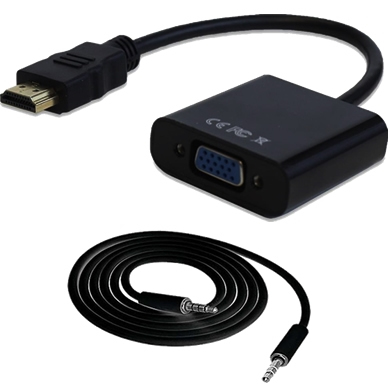 Convertidor HDMI A VGA – C/Audio 3.5, Negro, Brobotix 110964N
