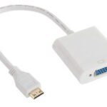 Convertidor HDMI A VGA Brobotix - Mini-HDMI, VGA (D-Sub), Color Blanco