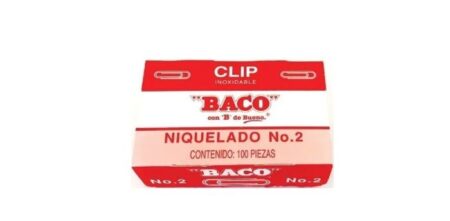 Clip. Clip Baco 2 No De Parte 12043. Caja Con 100 Piezas Niqueladas. –