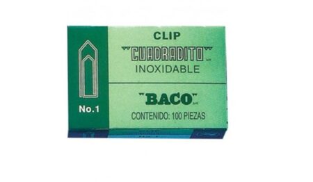 Clip. Clip Baco 1 No De Parte 12067. Caja Con 100 Piezas Niqueladas. –