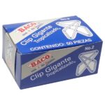 Clip Baco Gigante 2 12319 Zincado. Caja Con 50 Clips. Clip Gigante Metalico Zincado. -