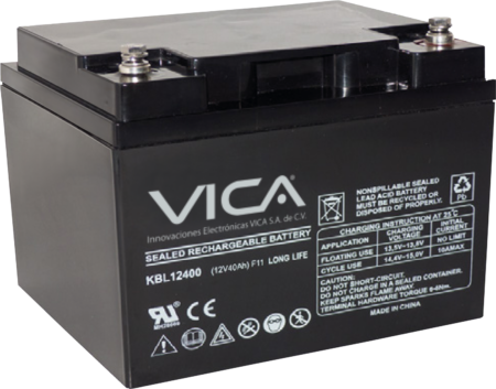 Bateria De Reemplazo Vica 12V/40A - Tipo De Acumulador: Plomo/Paquete Sellado Libre De Mantenimiento - Tiempo De Vida Útil 5 Años Aprox. -