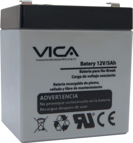 Batería De Reemplazo Vica 12V/5A – Tipo De Acumulador: Plomo/Paquete Sellado Libre De Mantenimiento – Tiempo De Vida Útil 5 Años Aprox