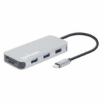 Docking Station USB-C Manhattan 130615 3Xusb/1Xusb-C/1Xhdmi/1Xrj-45/1Xsd/1Xmicrosd/Color Gris