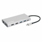 Docking Station Manhattan 130660 USB C/4Xusb/2Xusb C/3Xhdmi/1Xrj-45/1Xsd/1Xmicro SD/Gris