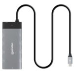 Docking Station USB-C Manhattan 130714 2Xhdmi/5Xusb-A/USB-C/Para Monitor Dual 8K Y Carga Pd/Color Gris