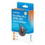 Estación De Acoplamiento Y Clonadora Dual-Bay De SSD M.2 NVMe Manhattan 130752 USB 3.2 Gen 2 Tipo-C 10 Gbps Para Factores De Forma 2230 A 22110 - Negro