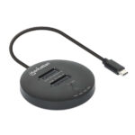 Estación De Acoplamiento Y Clonadora Dual-Bay De SSD M.2 NVMe Manhattan 130752 USB 3.2 Gen 2 Tipo-C 10 Gbps Para Factores De Forma 2230 A 22110 - Negro