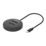 Estación De Acoplamiento Y Clonadora Dual-Bay De SSD M.2 NVMe Manhattan 130752 USB 3.2 Gen 2 Tipo-C 10 Gbps Para Factores De Forma 2230 A 22110 - Negro