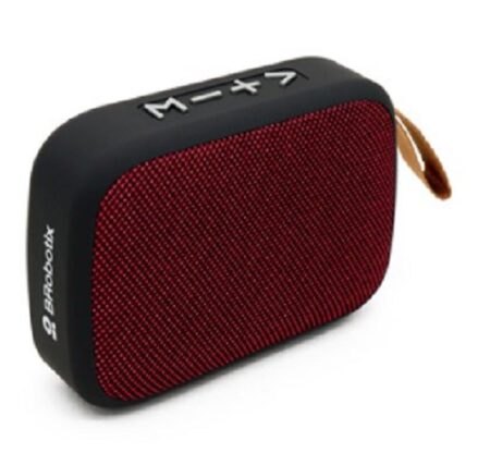 Bocina Bluetooth – Inalambrica, Recargable, Stereo C/Radio Fm, Lector USB Y Micro USB, Portatil, Antideslizante, Negro/Rojo, C/Correa, Brobotix 136476