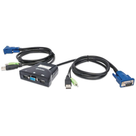 Switch Kvm 2 Ptos USB Y 2Ptos VGA 3.5Mm 1920X1440 Con Cables