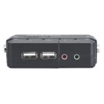 Switch Kvm Manhattan 151252 Compacto 2 Puertos/Con Cables Y Soporte De Audio/Color Negro