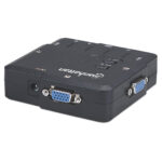 Switch Kvm Manhattan 151252 Compacto 2 Puertos/Con Cables Y Soporte De Audio/Color Negro