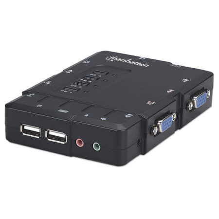 Switch Kvm 4 Ptos USB Y 4Ptos VGA 3.5Mm 1600X900 Con Juego Cables