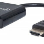 CONVERTIDOR HDMI MACHO A VGA HEMBRA MANHATTAN 151436 NEGRO