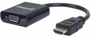 CONVERTIDOR HDMI MACHO A VGA HEMBRA MANHATTAN 151436 NEGRO