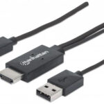 CABLE MHL MANHATTAN MICRO USB A HDMI, + USB-A P/ALIMENTACION, 151511