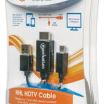 CABLE MHL MANHATTAN MICRO USB A HDMI, + USB-A P/ALIMENTACION, 151511