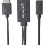 CABLE MHL MANHATTAN MICRO USB A HDMI, + USB-A P/ALIMENTACION, 151511