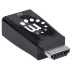 Micro Convertidor HDMI A VGA Con Audio Manhattan Macho/Hembra/USB Micro-B/Color Negro/151542