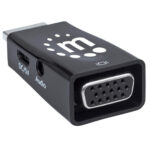 Micro Convertidor HDMI A VGA Con Audio Manhattan Macho/Hembra/USB Micro-B/Color Negro/151542