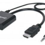 Cable Adaptador Convertidor HDMI A VGA Audio 3.5Mm 1080P M-H
