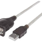 Cable USB A Serial Db9M Manhattan 151849 Macho/Macho/1.8M/Color Plata