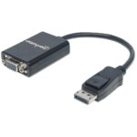 151962 Convertidor De Diplayport A VGA; Displayport Macho A VGA Hd15 Hembra,15 Cm Activo Color Negro.