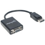 151962 Convertidor De Diplayport A VGA; Displayport Macho A VGA Hd15 Hembra,15 Cm Activo Color Negro.