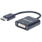 ADAPTADOR DISPLAYPORT 1.2A A DVI-D MANHATTAN 152228 DE 23CM COLOR NEGRO