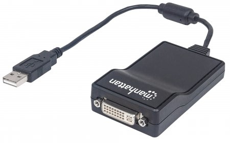 ADAPTADOR USB A DVI MANHATTAN 152334 MACHO/HEMBRA/5M/COLOR NEGRO